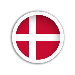 Dansk flag i rund cirkel